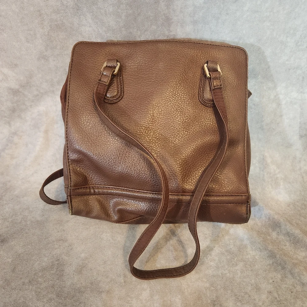 Vintage 90s Liz Claiborne‎ Brown Leather Shoulder Bag